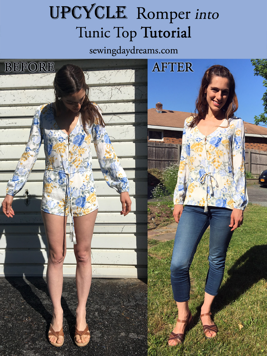 DIY - Upcycle Romper into Tunic Top Tutorial