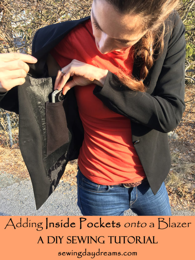 interfacing sewing tutorial Adding  DIY onto  Blazer Pockets Inside Daydreams a  Sewing