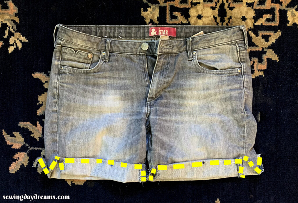 Old jeans on sale to shorts